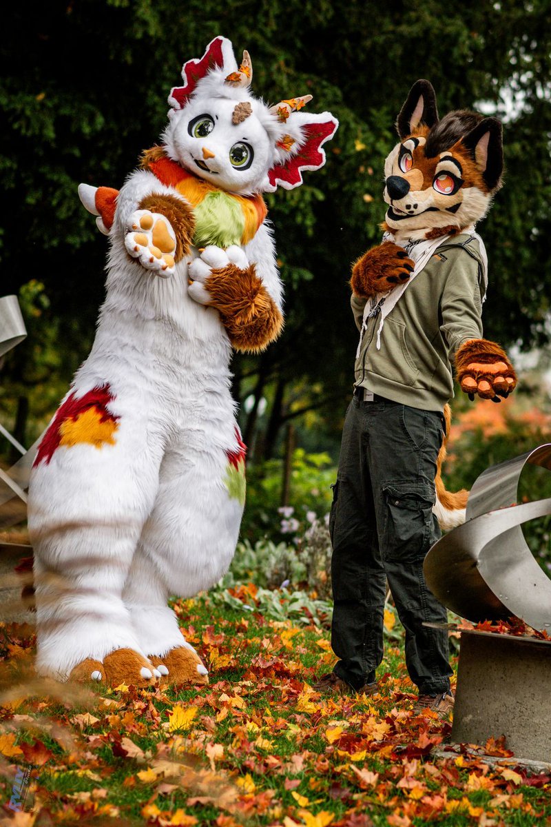Seid ihr bereit für den Herbst? 🍂🍁

Kommt an diesem #FursuitFriday mit Maple &amp; @Foxdog42 auf einen gemütlichen Herbstspaziergang!

📸: @Ryuxwolf

#MuenchnerFurs #Fluffy #Fursuit #Furry