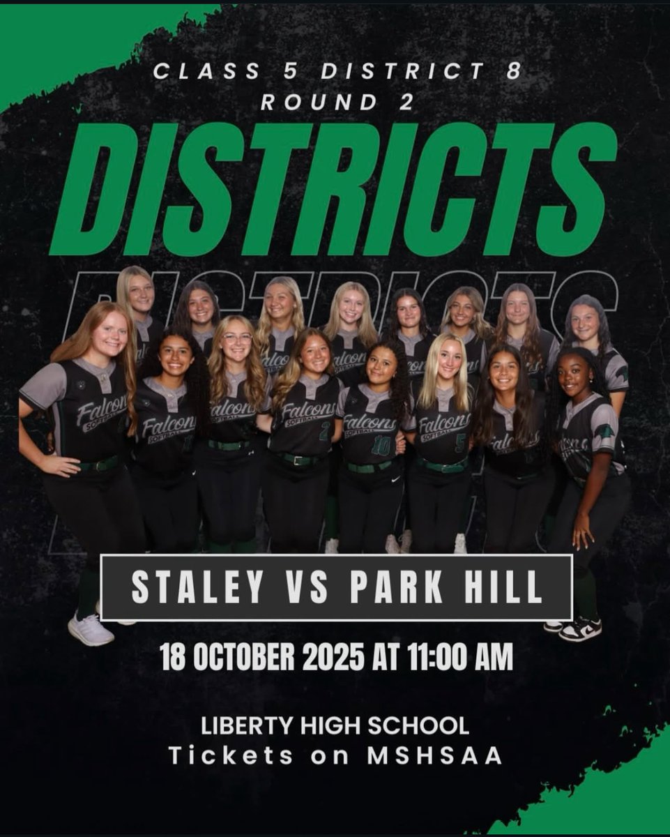 Your Staley Falcons advance to round 2 of districts. Come support the softball team! Tickets can be purchased here: events.hometownticketing.com/boxoffice/mshs…