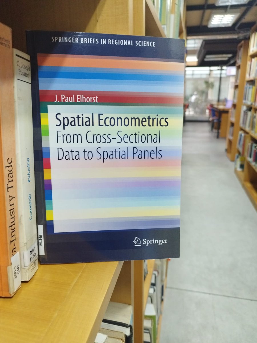 #LibroNuevo

Elhorst, J. Paul (2014). Spatial econometrics: from cross-sectional data to spatial panels. New York: Springer.
Ubicación en Biblioteca FCS:330.015 195 ELHs