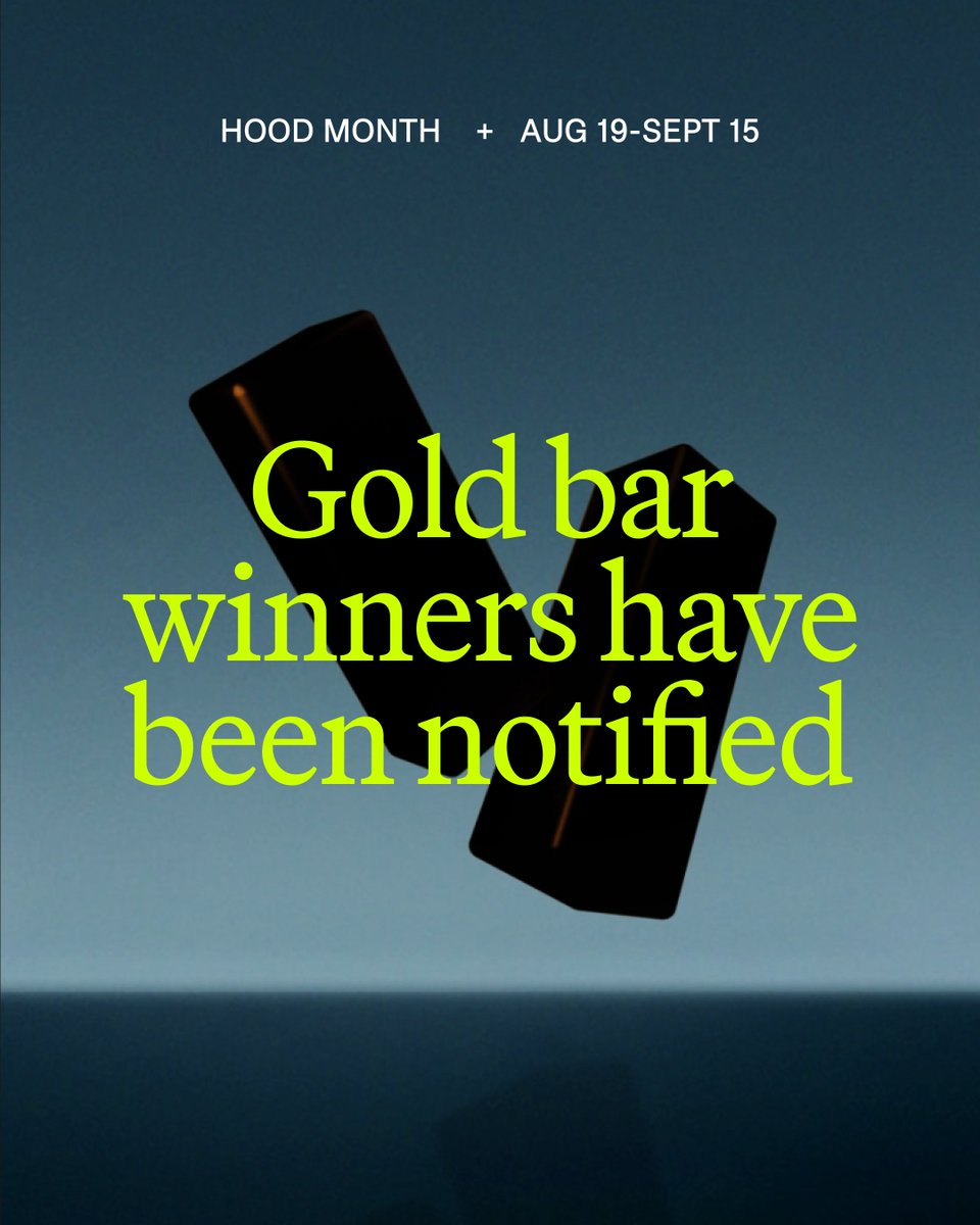 Our HOOD Month gold bar giveaway has officially concluded. Congratulations  to the winners! Notification emails have been sent.