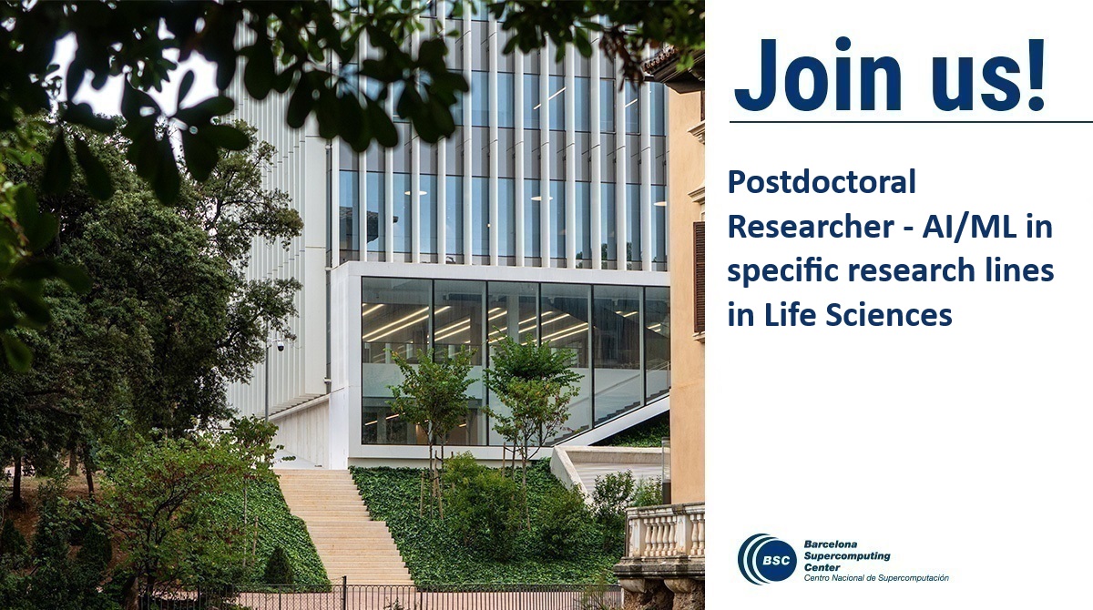 BSC_CNS's tweet image. 📢Vacancy: BSC is looking for a Postdoctoral Researcher - #AI/ML in specific research lines in Life Sciences
➡ bsc.es/44o
#job #trabajo #feina