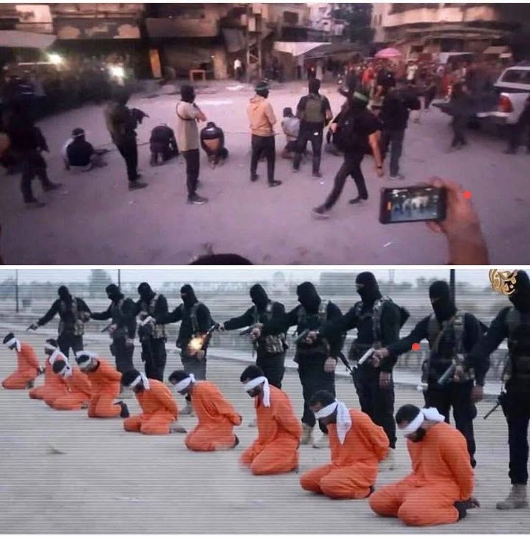 Look familiar? (Top: Hamas, Bottom: ISIS)

Pray for the civilians still suffering under the terrorism of these wicked people. Pray for wisdom and discernment for the leaders involved in executing justice!