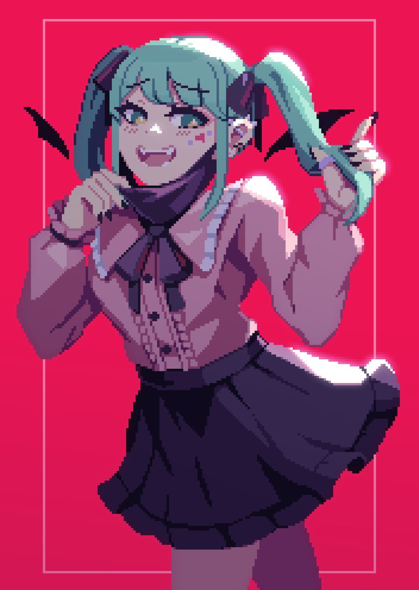 InxanityOCE's tweet image. Miku is Vampire 
#pixelart #ドット絵