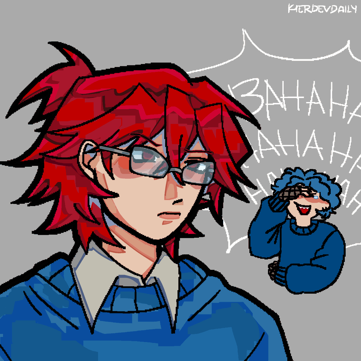 Day 104: I'm nearly blind and projecting on Kier👓 — 🍰

#kieranddev #kieranddevfanart