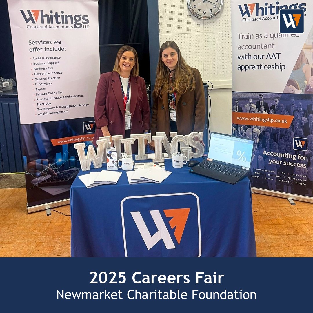 Yesterday, Whitings exhibited at the <a href="/NewmarketCF/">Newmarket Charitable Foundation</a> #CareersExpo held at <a href="/NKTacademy/">Newmarket Academy</a> where Maddie and Ruth inspired the next generation of accountants and taught students key information they'll need to know when they get their first ever payslip ✨👩‍🏫

#Mildenhall
