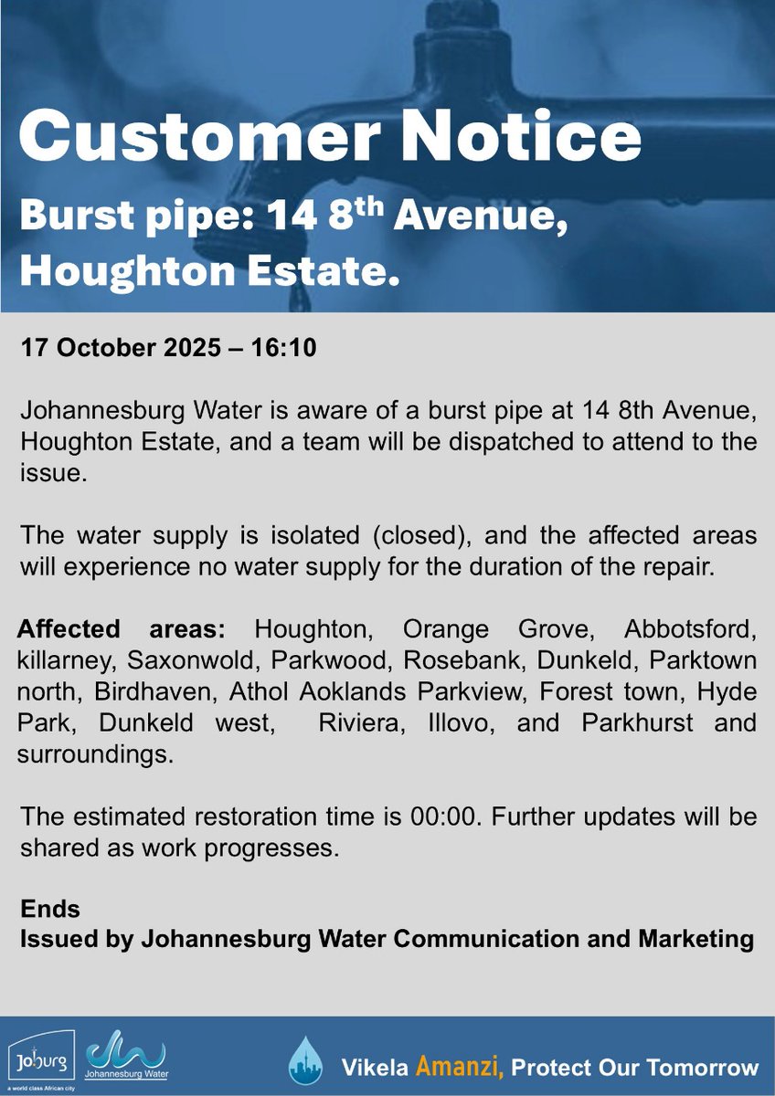 Johannesburg Water tweet media