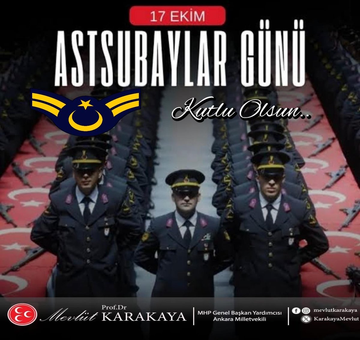 🇹🇷 #AstsubaylarGünü Kutlu Olsun 
Vatanın her köşesinde gece gündüz demeden görev yapan, yüreğini bayrağa, imanını vatana adayan kahraman Türk Astsubayları; vatan sevginizle güvenin, duruşunuzla kudretin simgesisiniz. 🇹🇷🇹🇷🇹🇷
Varlığınız daim olsun.