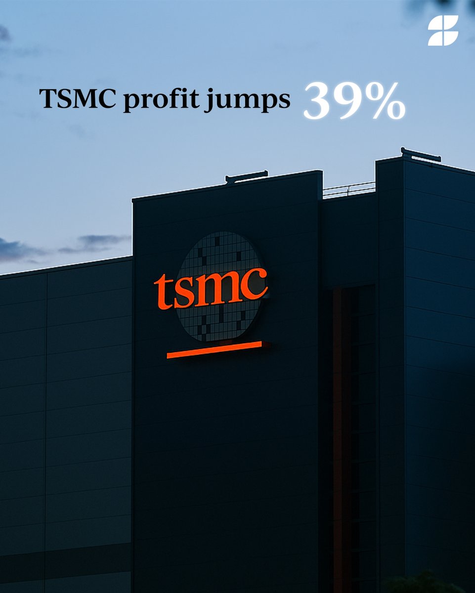 get_borderless's tweet image. 🚀 TSMC smashes records! Profit surges 39% YoY on unstoppable #AI chip demand, cementing its lead as the backbone of the AI revolution. 💡📈

#TSMC #AI #Semiconductors #ChipWar #TechNews #Innovation