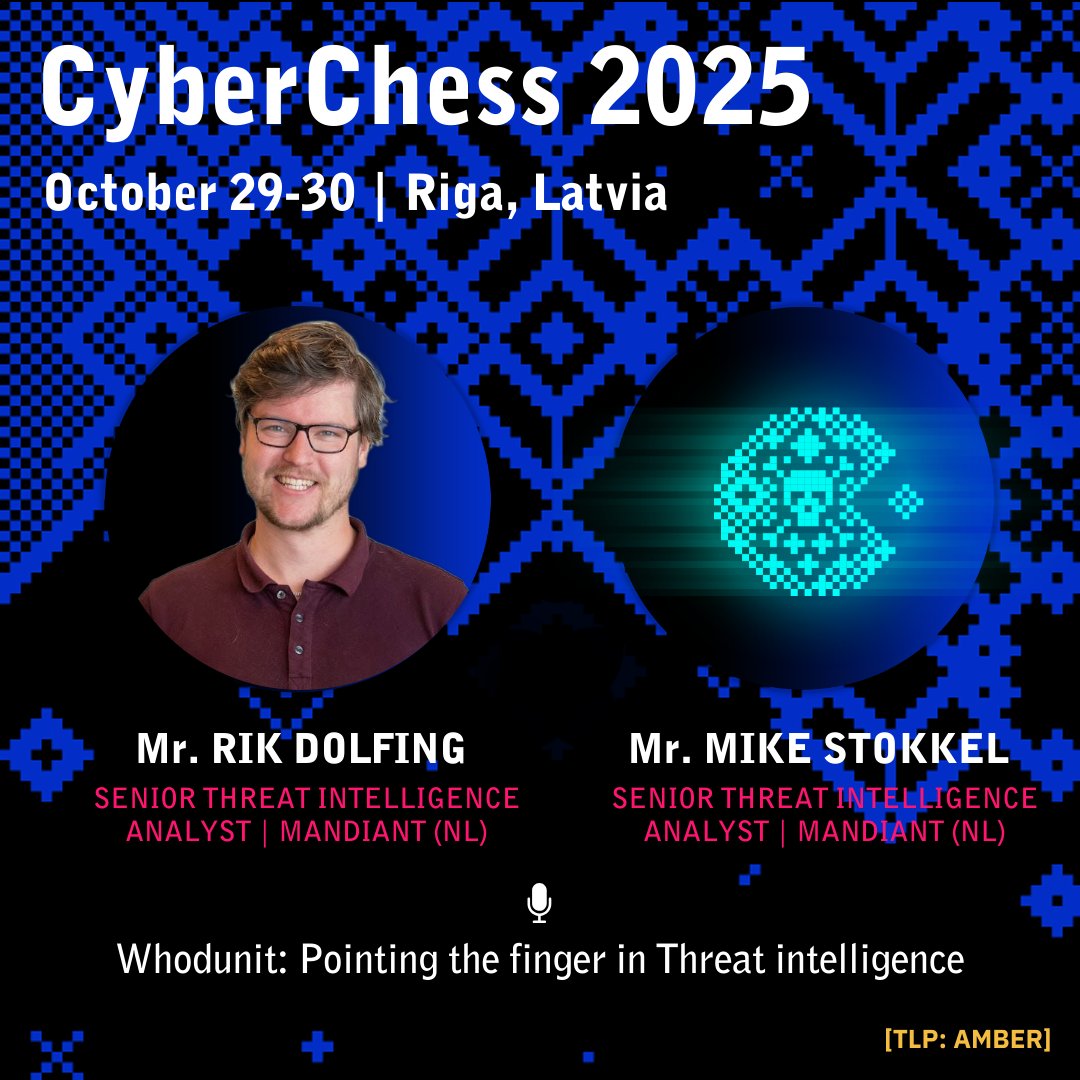 certlv's tweet image. Draudu atribūcija praksē: kā noteikt uzbrucējus un stiprināt kritisko infrastruktūru?
29.oktobrī #CyberChess2025 konferencē (#CyberShock skatuve) – 🇺🇦 SCPC SSSCIP un 🇳🇱 Mandiant eksperti stāstīs par pierādījumos balstītu atribūciju un draudu izlūkošanu.
🔗cyberchess.lv