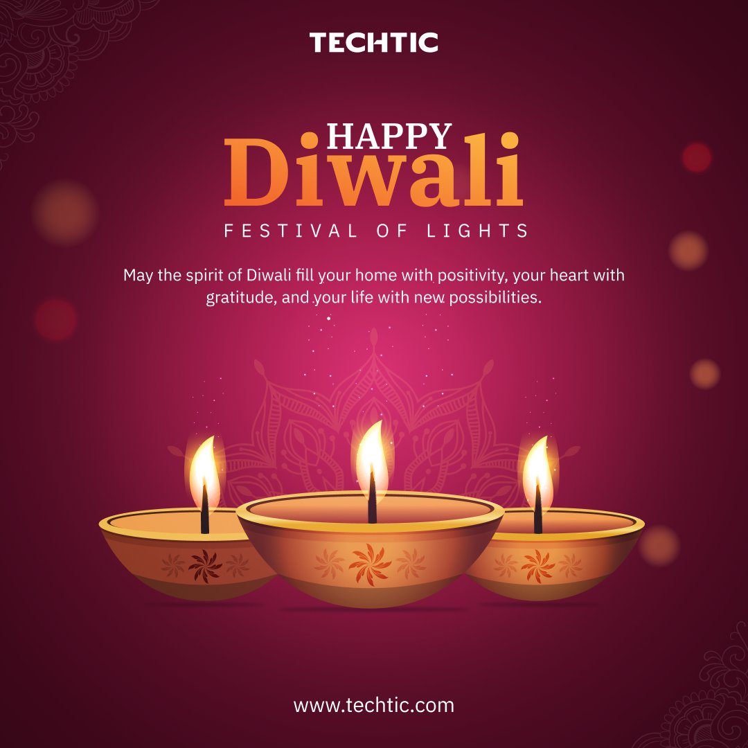 TechticSolution's tweet image. ✨🌙 Wishing You a Radiant Diwali! 🌙✨
May every spark of light bring new beginnings, joy, and success.
From all of us at Techtic, wishing you peace, prosperity & happiness that shine beyond the festivities. 💫
#HappyDiwali #Diwali2025