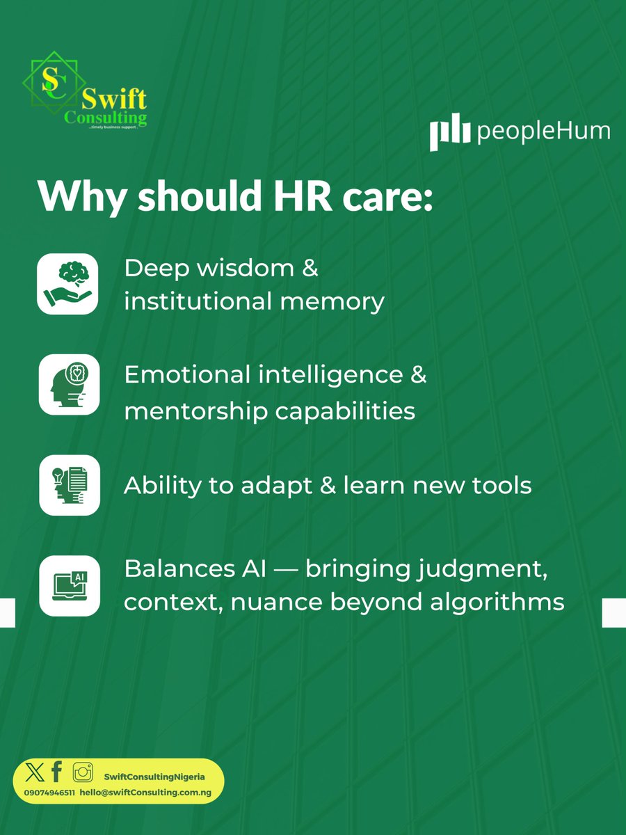 SwiftConsultNG's tweet photo. Experienced employees are game-changers!
They bring valuable insights, stability, and guidance to the workplace
Learn how HR can leverage their expertise to drive innovation and develop future leaders.
#swiftconsultingng #peoplehum #workforce #hrtech #hrcompany #CryptoMarket https://t.co/EuWrx6CGQM