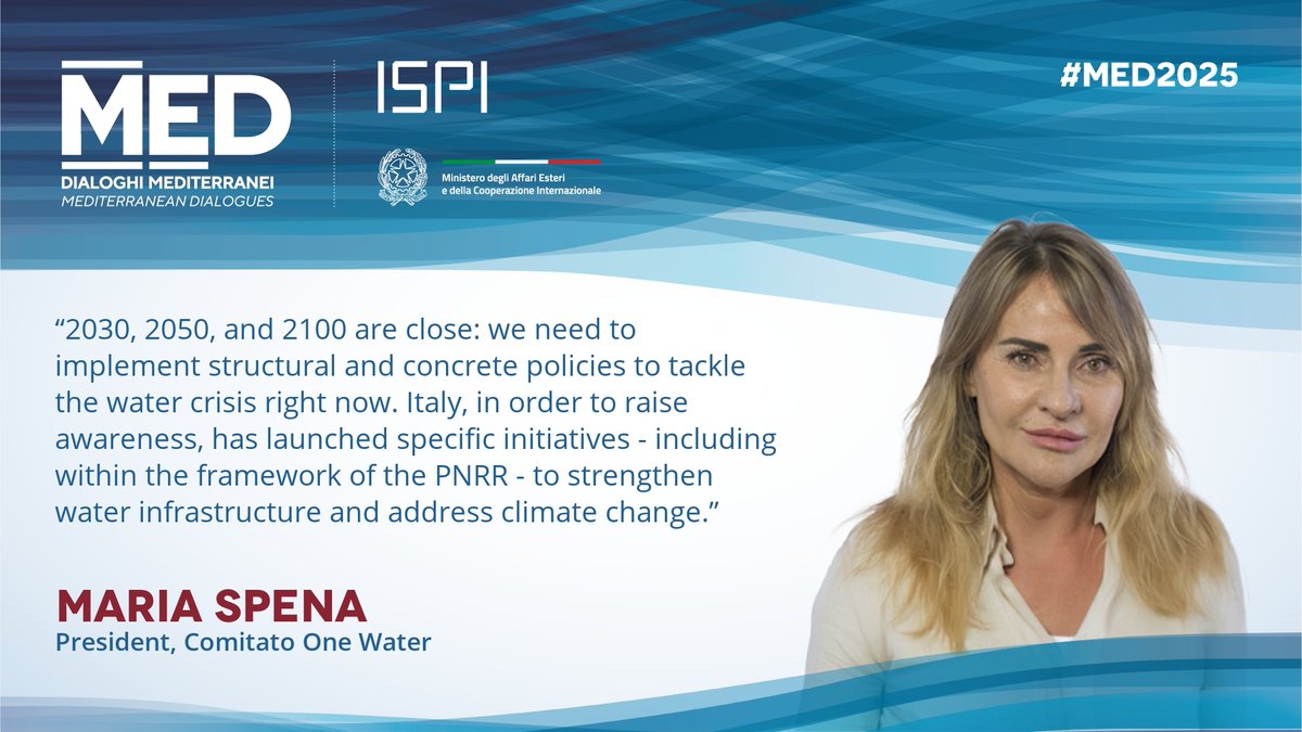 “2030, 2050, and 2100 are close: we need to implement structural and concrete policies to tackle the water crisis right now. Italy, in order to raise awareness, has launched specific initiatives - including within the framework of the PNRR - to strengthen water infrastructure and