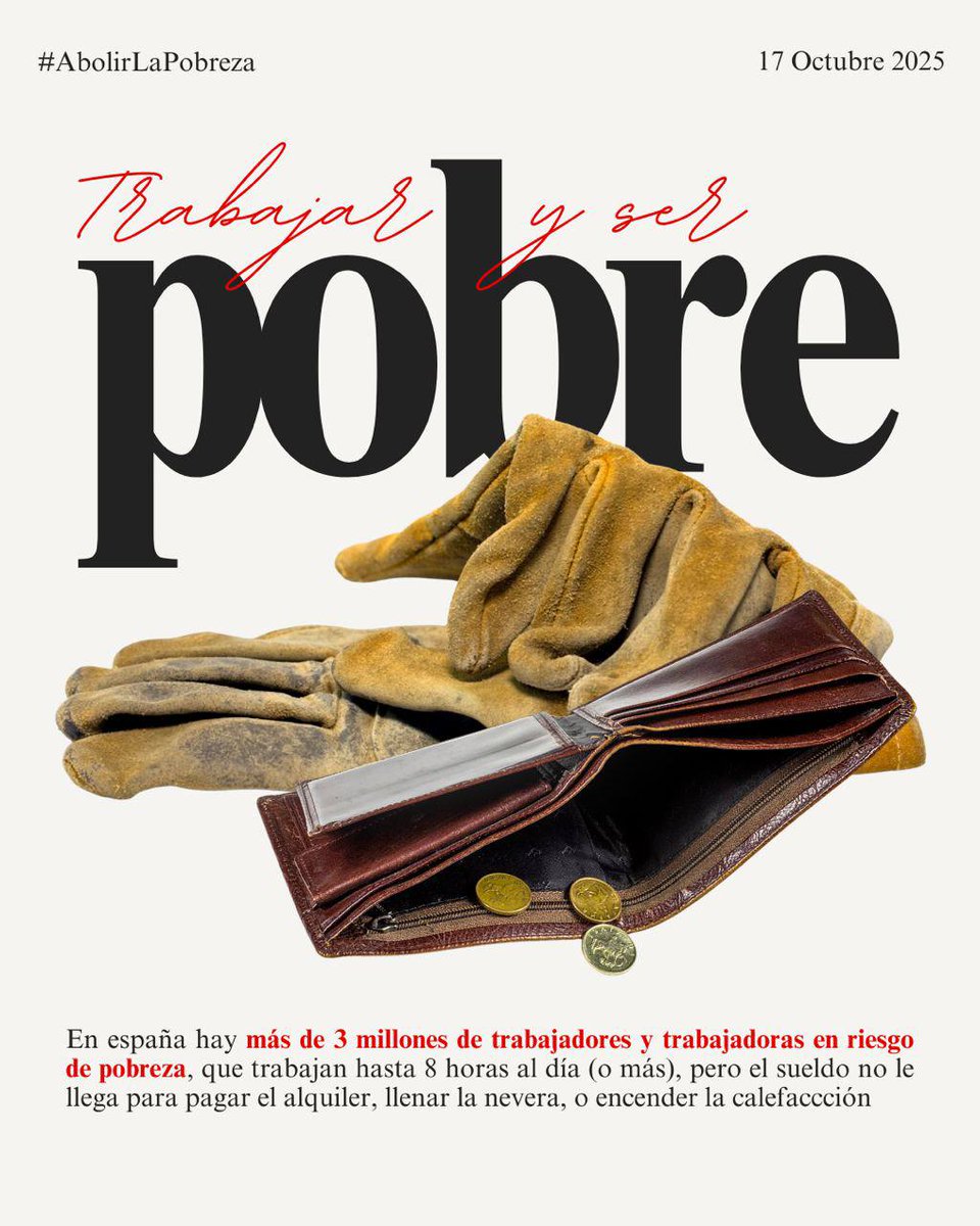 FoundeverCCOOma's tweet photo. ‼️💥Trabajar ocho horas y seguir siendo pobre no es mala suerte, es injusticia. 

¡Merecemos vivir con dignidad y no sobrevivir!

🗓️ Día Internacional para la Erradicación de la Pobreza. https://t.co/B2F0nKoqwI