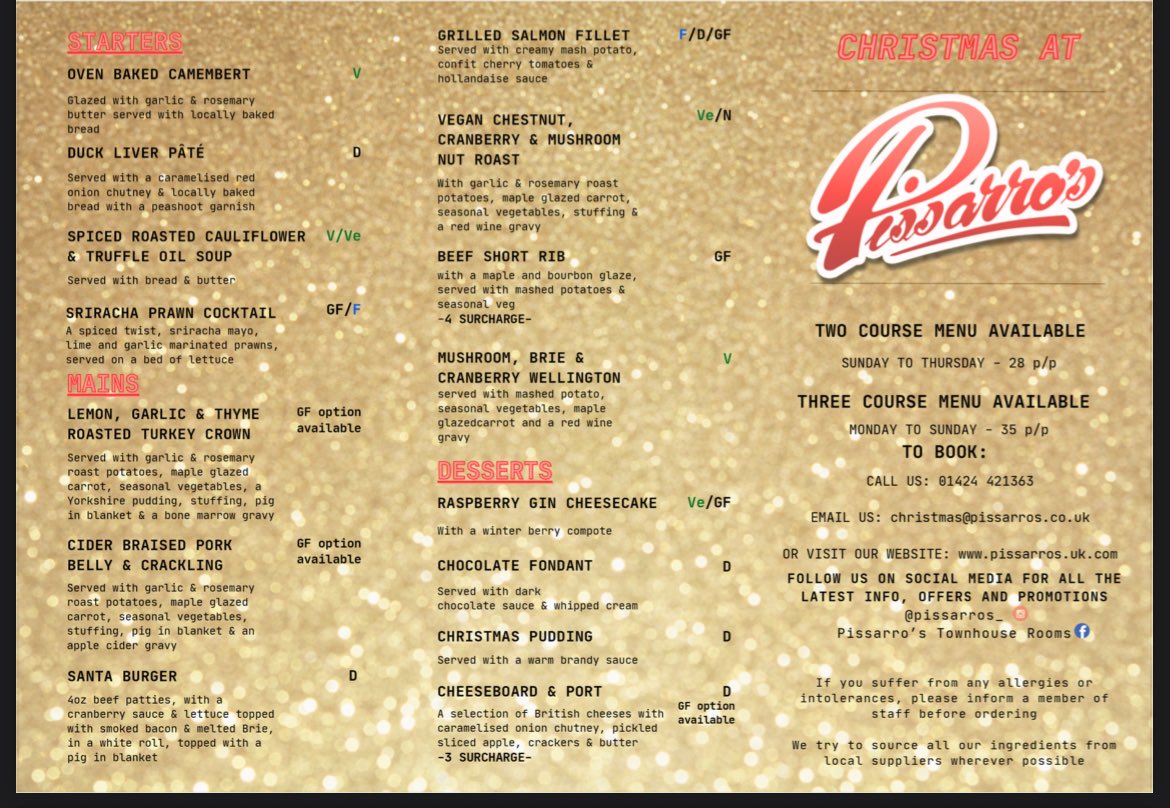 Christmas menu 2025🎅