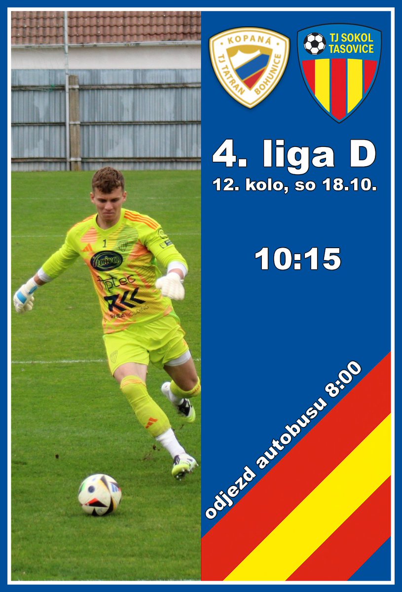 Třetí říjnový víkend se v Tasovicích opět ponese ve znamení fotbalu.🧵🧵🧵🧵🧵🧵🧵🧵
Áčko jede v sobotu ráno do Brna