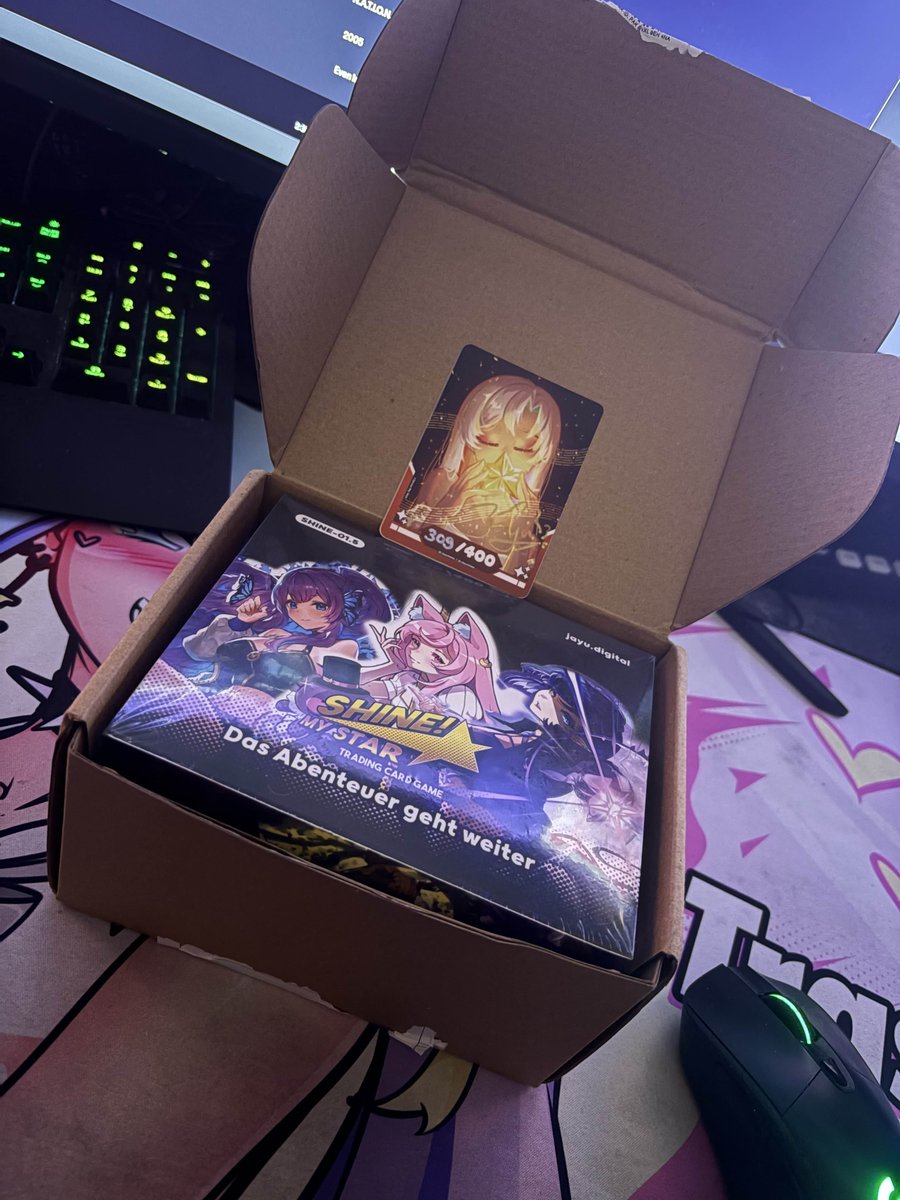ToruVT 👾 Typ der Axolotl mag (@torubtw) on Twitter photo Heute ist ein kleines aber feines Paket angekommen von <a href="/ShineMyStarTCG/">Shine! My Star | POLARIS 2025 Halle B7 / 203-1</a> 💜
Muss wohl oder übel ein Opening Stream kommen🤩 Heute ist ein kleines aber feines Paket angekommen von <a href="/ShineMyStarTCG/">Shine! My Star | POLARIS 2025 Halle B7 / 203-1</a> 💜
Muss wohl oder übel ein Opening Stream kommen🤩