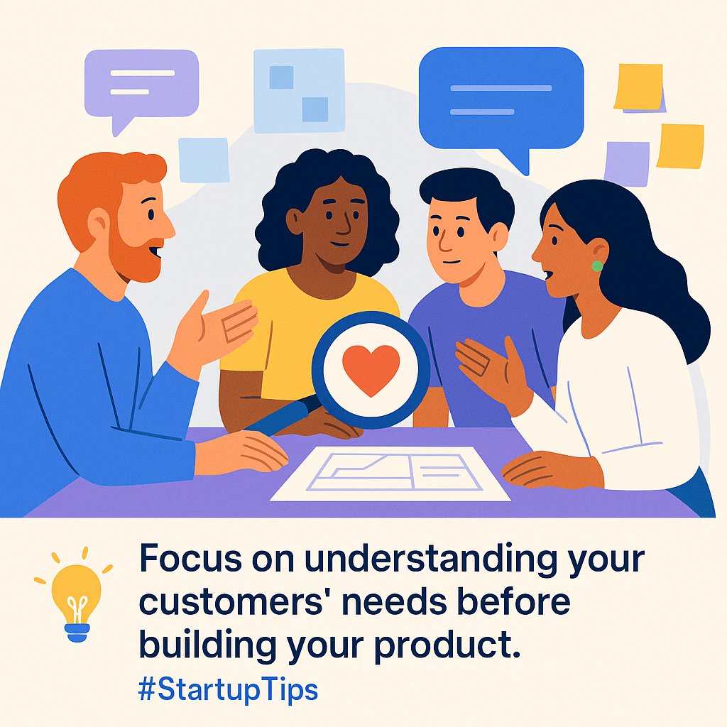 charleshxpe's tweet image. Focus on understanding your customers’ needs before building your product. 💡 #StartupTips