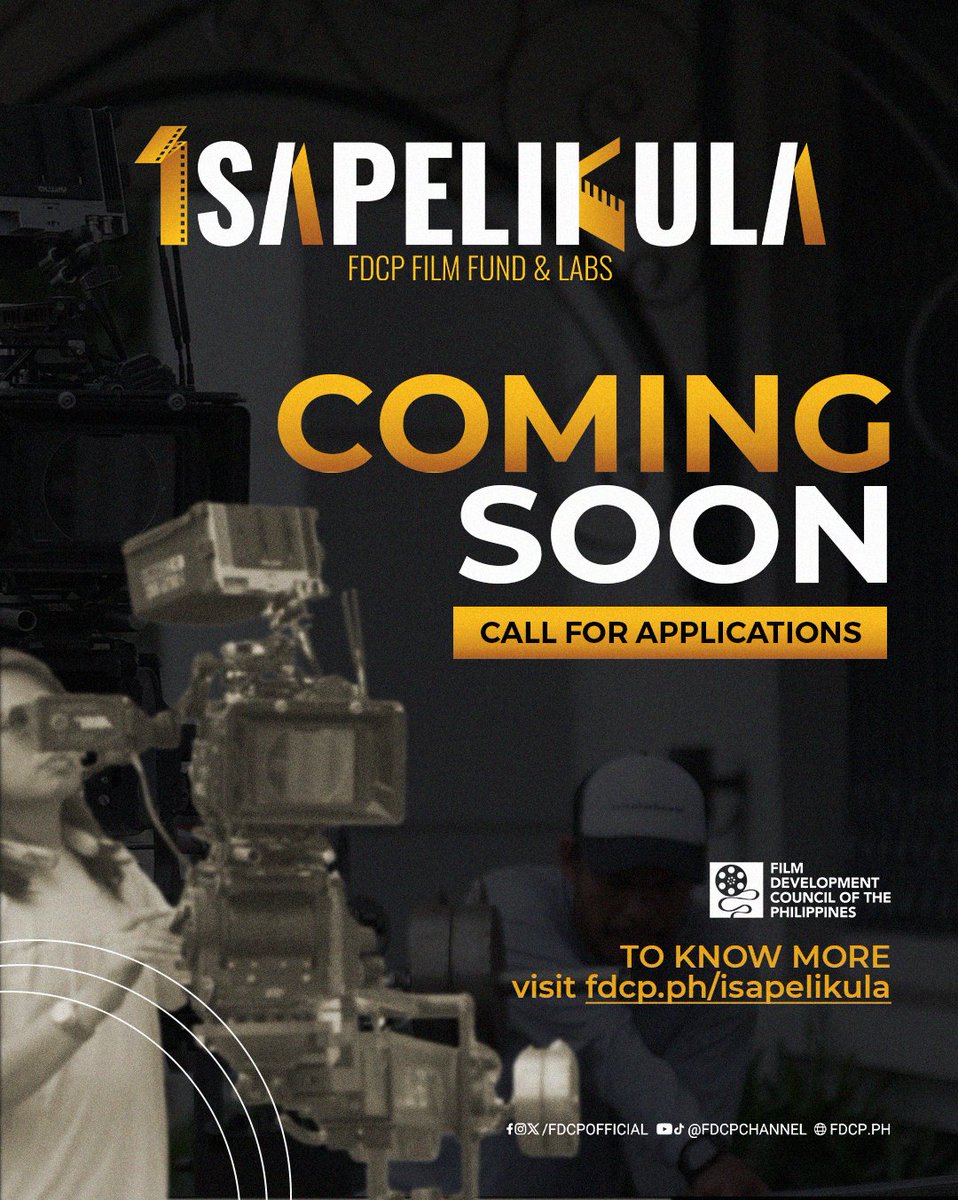 fdcpofficial's tweet image. A new film funding and lab initiative is opening its doors soon.

ISAPELIKULA turns ideas into films— one story at a time.

🔗Read all about it here: fdcp.ph/isapelikula

#FDCP #MovieOn #PhilippineCinema #Isapelikula