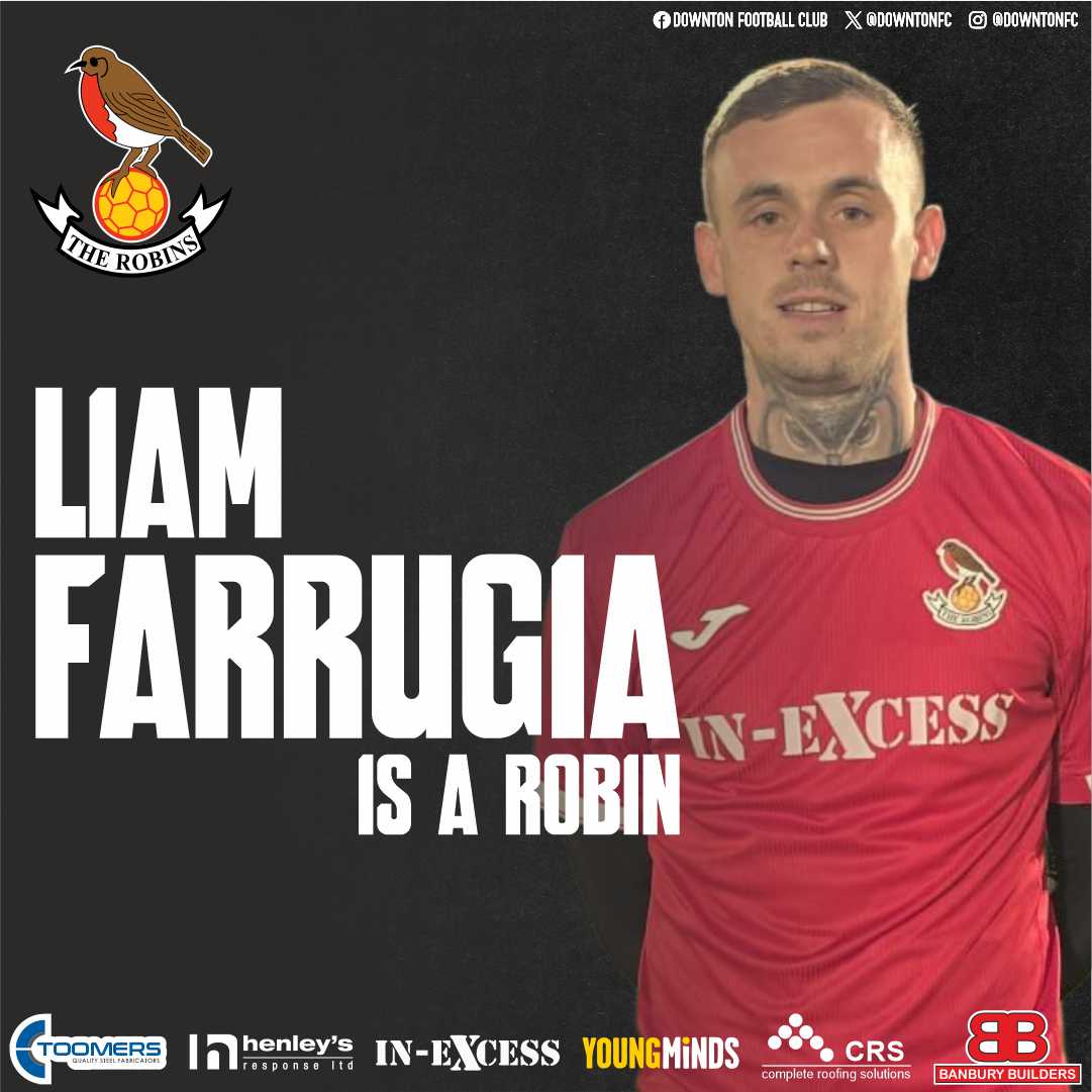 DowntonFC's tweet photo. 𝙉𝙀𝙒 𝙎𝙄𝙂𝙉𝙄𝙉𝙂...🔴⚪️

The Robins are delighted to announce the signing of Liam Farrugia.

@Liam006761981 is a verstile player who can play at full back and in midfield. Liams experience of playing in the Southern Leagues will add some real quality to The Robins.

#WelcomeLiam #UpTheRobins