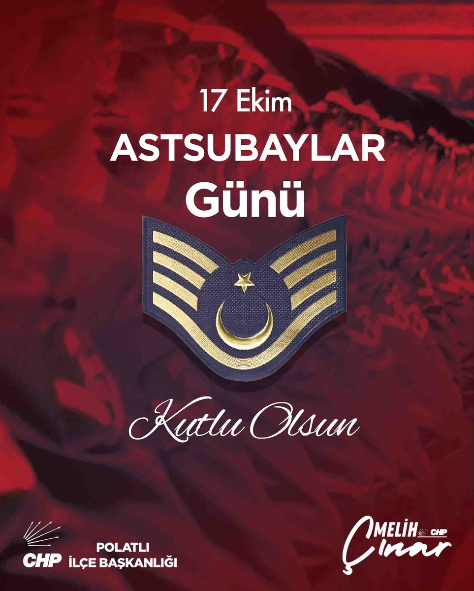 PolatliC's tweet photo. Milletimizin güvenliği ve huzuru için fedakârca görev yapan tüm astsubaylarımızın 17 Ekim Astsubaylar Günü’nü kutluyor; şehit astsubaylarımızı minnet ve rahmetle anıyoruz. 🇹🇷 https://t.co/Wd6HMWZocE
