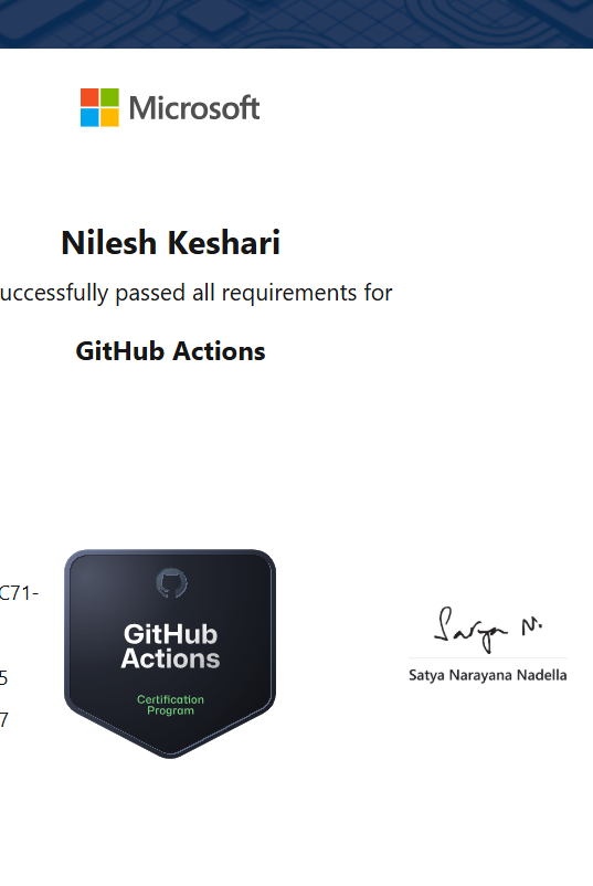 iamnilesh_13's tweet image. GitHub Actions certified✅
Turns out those late-night workflow experiments and YAML battles were worth it.😼
