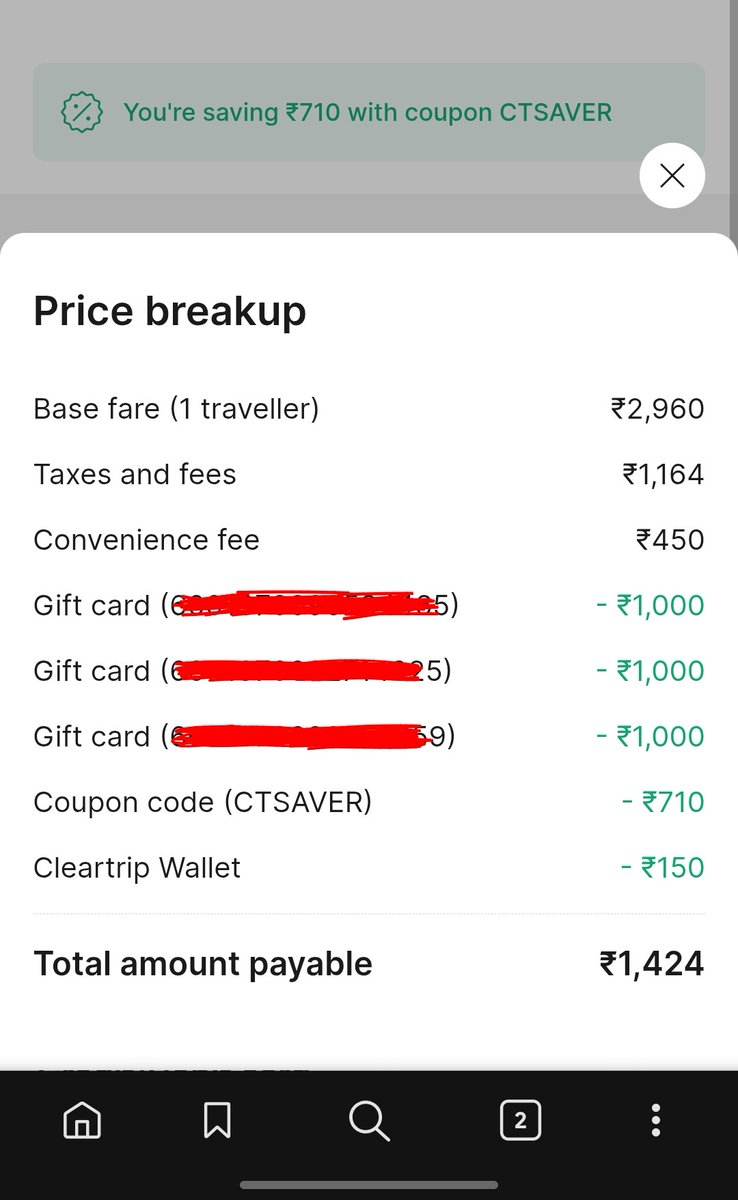 Hi <a href="/Cleartrip/">Cleartrip</a> ,
Can you teach me Cleartrip mathematics here? My calculator says 714.

#TravelTech