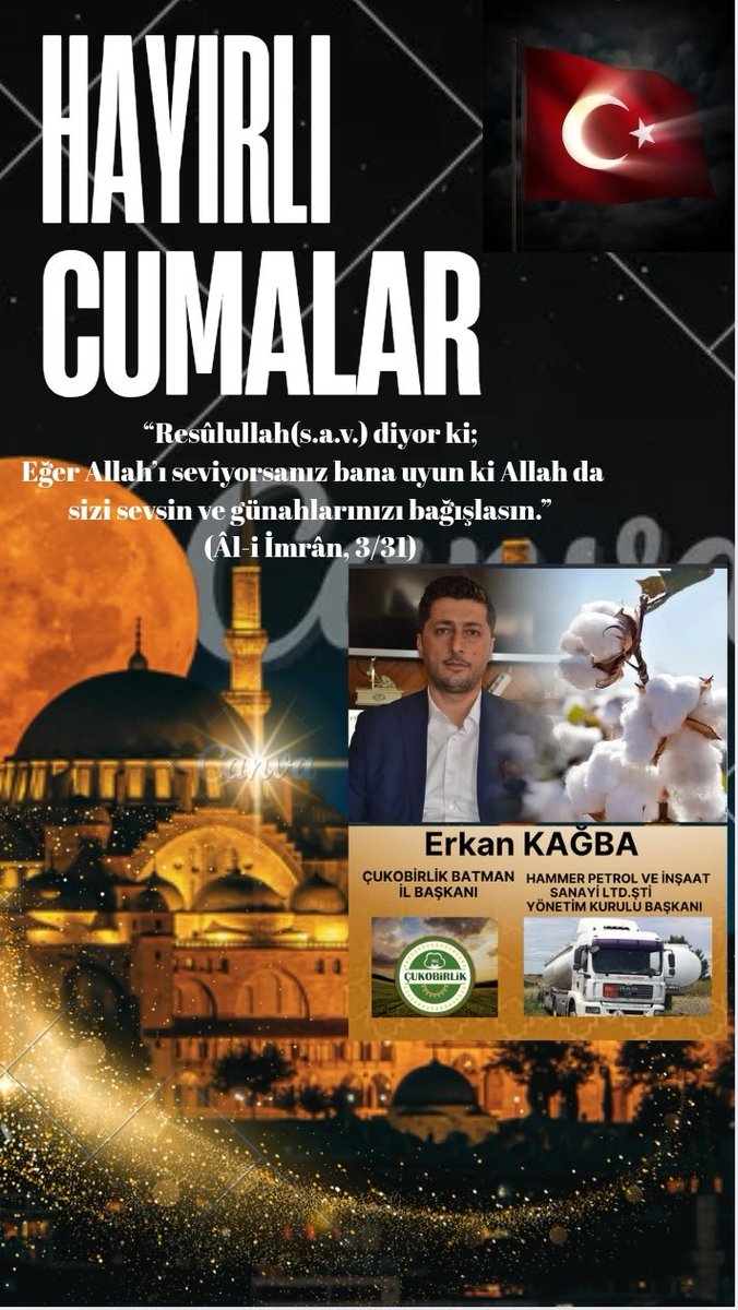 “Resûlullah(s.a.v.) diyor ki;
 Eğer Allah’ı seviyorsanız bana uyun ki Allah da sizi sevsin ve günahlarınızı bağışlasın.”
(Âl-i İmrân, 3/31)