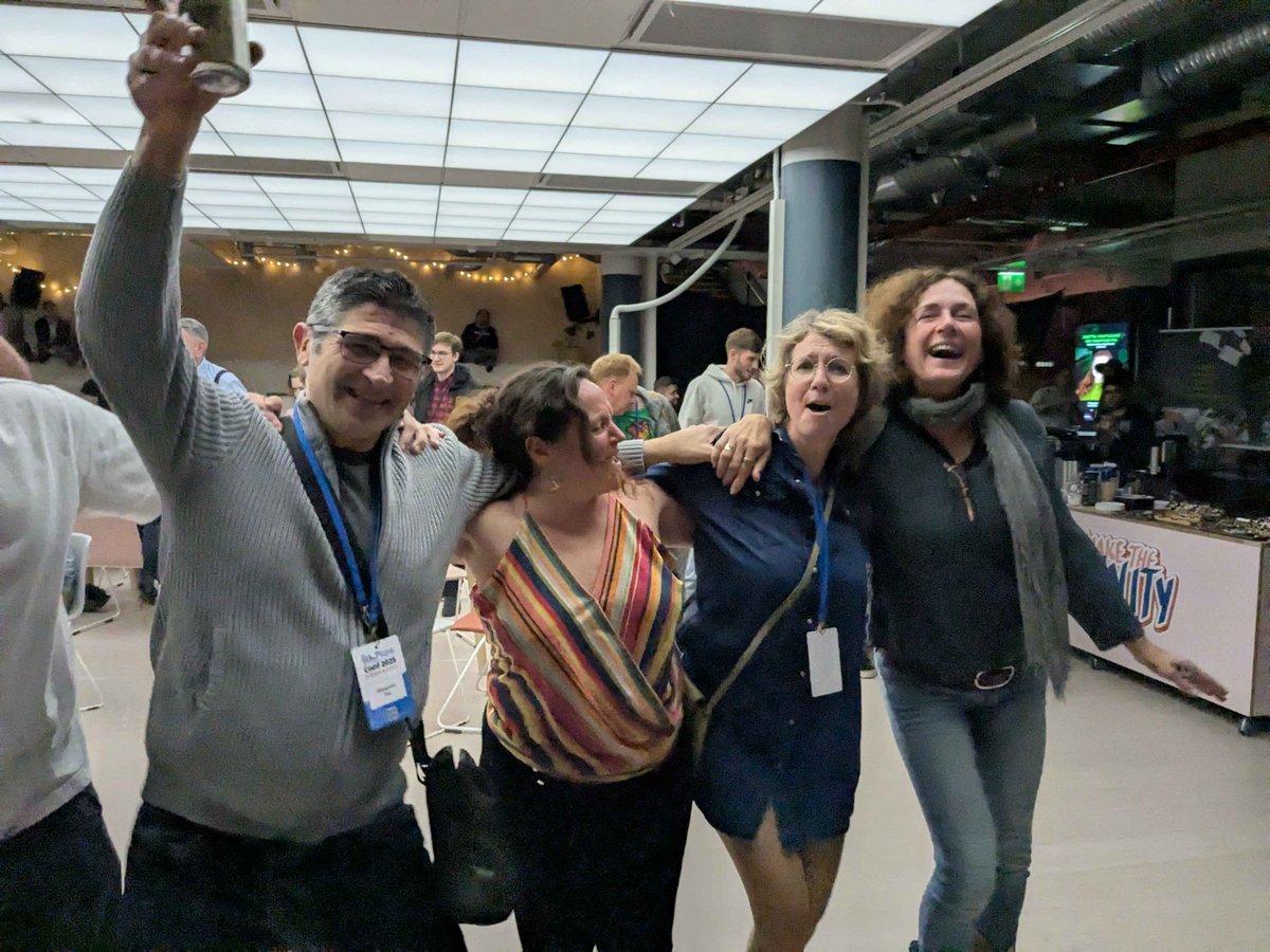 plone's tweet image. ⚡️Day 5 — we survived Crazy Town!! 😆💃
Last night was wild — live show, good food, and dancing till midnight 🪩🔥
Met so many amazing people, and yes… still running on coffee now ☕😅
Let’s keep the vibes high today!! 🚀💙
#plone #ploneconf2025 #PyConFinland #Jyväskylä