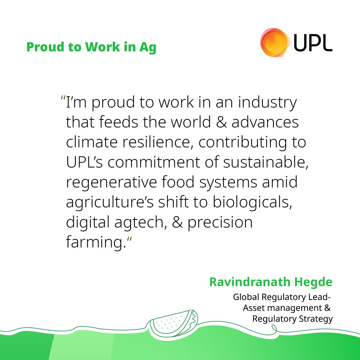 In our #ProudtoWorkinAg campaign, we spotlight Ravindranath Hegde,
Global Regulatory Lead – Asset Management &amp; Regulatory Strategy,
whose journey reflects continuous learning, global exposure, and a drive to create sustainable impact.
uplcorp.com