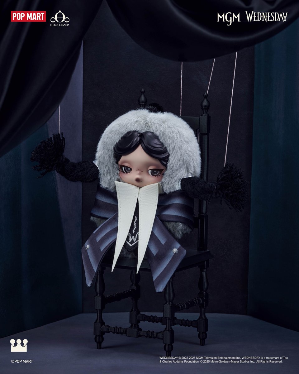 SKULLPANDA × Wednesday Plush（Nevermore Academy Uniform Version）

When reality feels heavy enough to crush the faint of heart, yet some feel oddly comforting and thrive in the shadows.

✅ Available 10/24

#popmartus #popmart #comingsoon #plush #skullpanda #collectibles