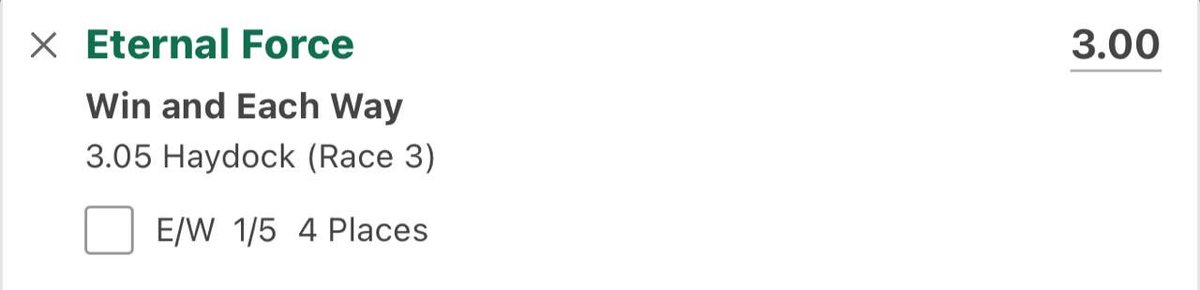 💰 NAP – BET OF THE DAY 💰
3.05 Haydock – ETERNAL FORCE
ODDS: 2/1
Confidence: ⭐⭐⭐⭐✰ (4/5)
---

Eternal Force – The Hat-Trick Hunt 🎯🔥

When a William Haggas 3-year-old starts clicking into gear, you take note – and Eternal Force looks to be one heading firmly in the right