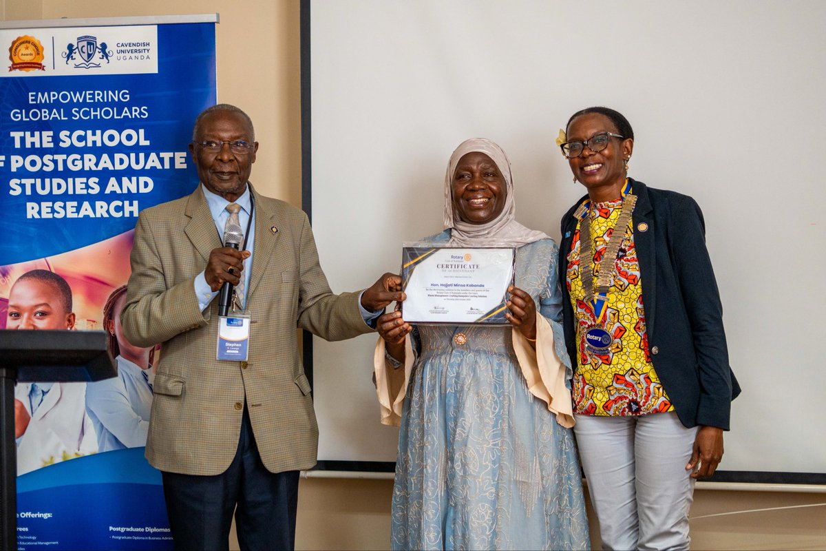 KampalaRotary's tweet image. Turning waste into wealth! 💚 
Hon. Minsa Kabanda urged collective action towards a cleaner, greener Kampala through better waste collection, recycling, infrastructure and community engagement. Together,we can craft a lasting solution for Kampala’s waste challenge.
#RotaryKampala