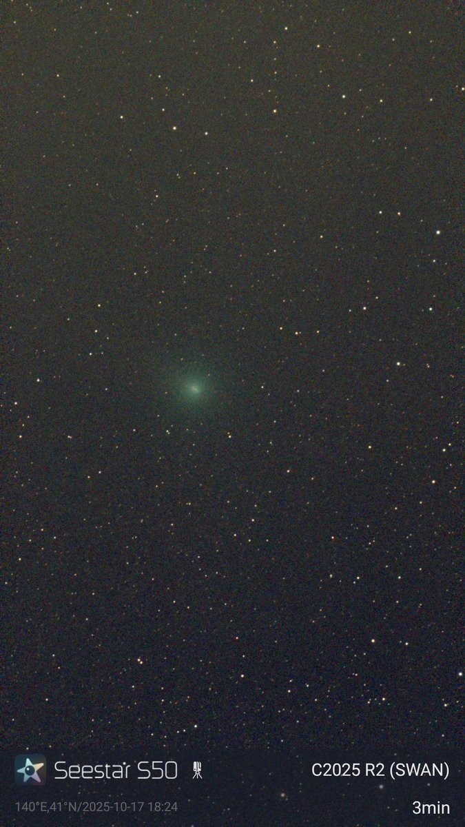 takku2's tweet image. １８時過ぎのレモン彗星とスワン彗星
#レモン彗星 #スワン彗星 #c2025a6lemmon #c2025r2swan #comet #otobe #乙部町 #北海道 #seestar #はこだて天文宇宙クラブ