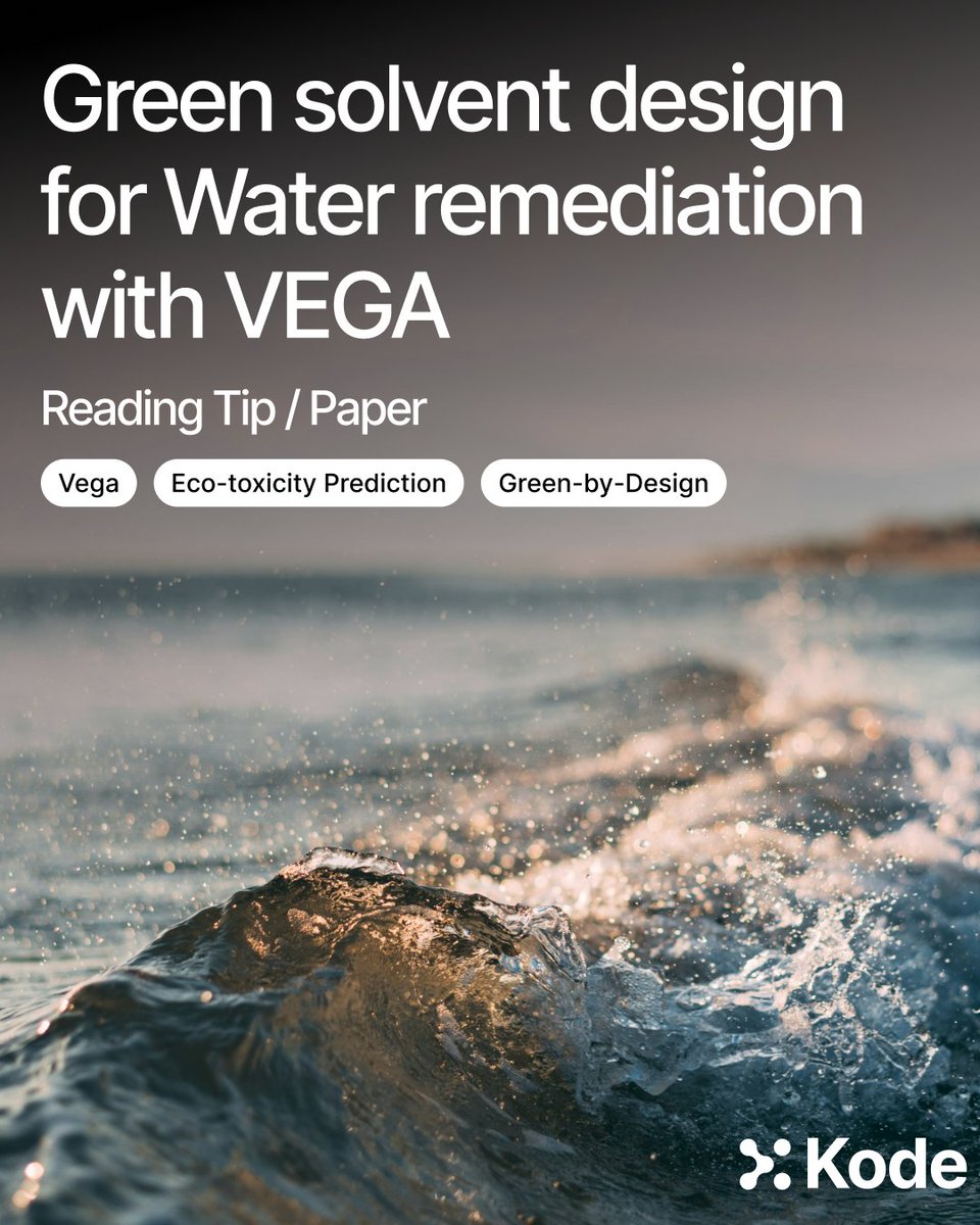 kode_solutions's tweet image. Predictive Modeling in Action: Green Solvent Design for Water Remediation
applying VEGA, a library of predictive ecotoxicity models to which our team has contributed, alongside COSMO-RS quantum chemical modeling.
📄 Explore the study here:
sciencedirect.com/science/articl…