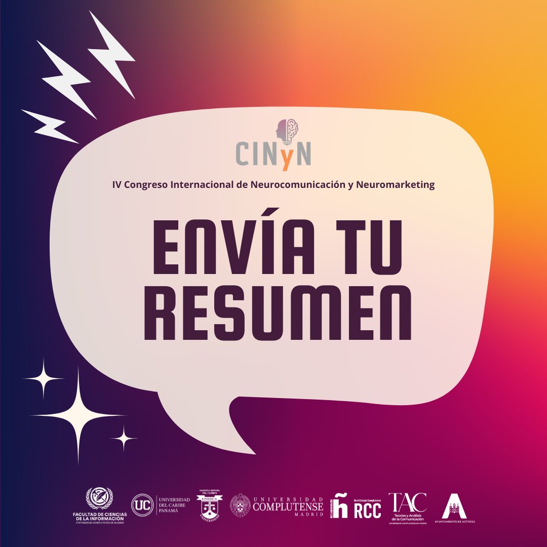 ¡Envía tu resumen! 🧠✨

📅 Fecha límite de envío: 11 de noviembre
🔗 Sube tu resumen aquí 👉 lnkd.in/dQHTYKe2

¡Esperamos tu aporte científico!
 #TAC  #publicidad #comunicacion #consumidor #emociones #conferencia #marketing