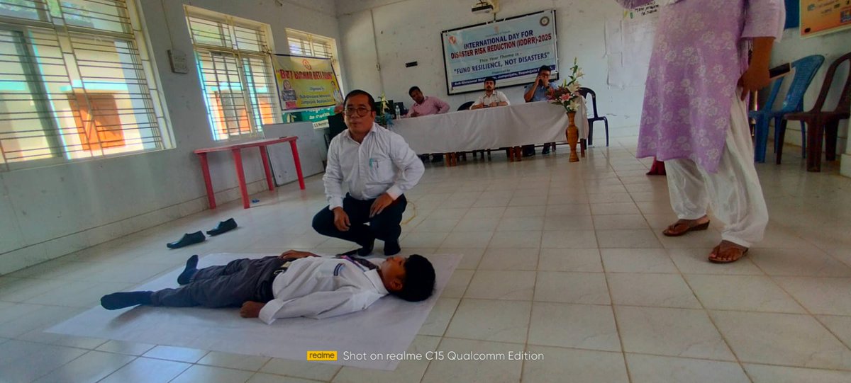 In Observance of IDDRR 2025!

An Awareness Campaign and Drama were held at SD Memorial Class XII School, Jampuijala. A live CPR demonstration by MOIC, Takarjala, highlighted disaster preparedness and life-saving skills.