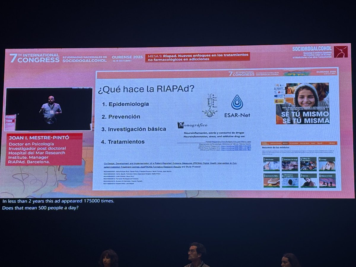 Mesa ⁦<a href="/RIAPAd_info/">RIAPAd</a>⁩ en #Socidrogalcohol . Explicando nuestra investigación colaborativa en adicciones.