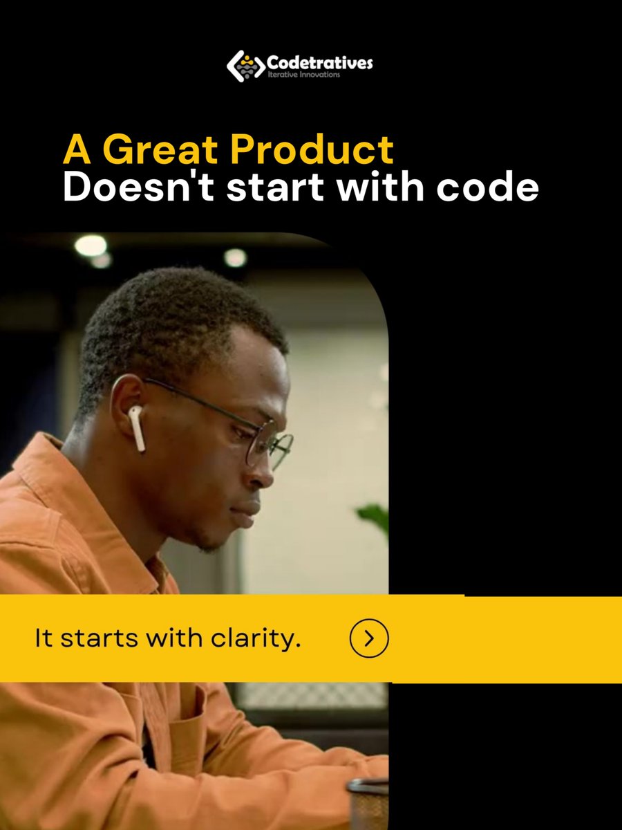 codetratives's tweet image. At Codetratives, before we build, we define, test, and refine until every detail aligns with your goal.
What’s one idea you’d love to see turned into a product?
#Codetratives #SoftwareDevelopment #AIInnovation #ProductDesign #MadeInAfrica #StartupNigeria #InnovationInAfrica