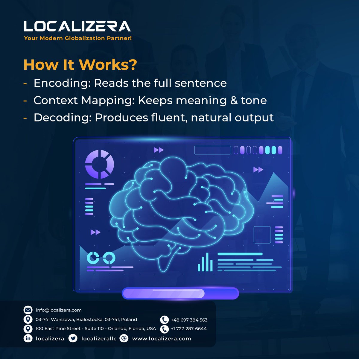localizerallc's tweet image. 🤖 Forget clunky word-for-word translations. With Neural Machine Translation (NMT), #Localizera delivers natural, fluent results — powered by #AI that understands context like a human. Choose Localizera and experience the power of #NMT.
shorturl.at/D6Be1