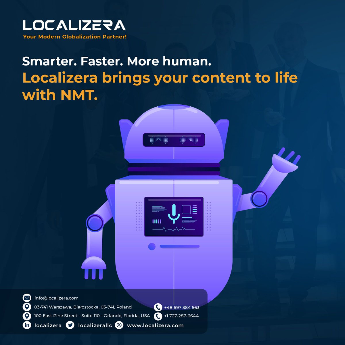 localizerallc's tweet image. 🤖 Forget clunky word-for-word translations. With Neural Machine Translation (NMT), #Localizera delivers natural, fluent results — powered by #AI that understands context like a human. Choose Localizera and experience the power of #NMT.
shorturl.at/D6Be1