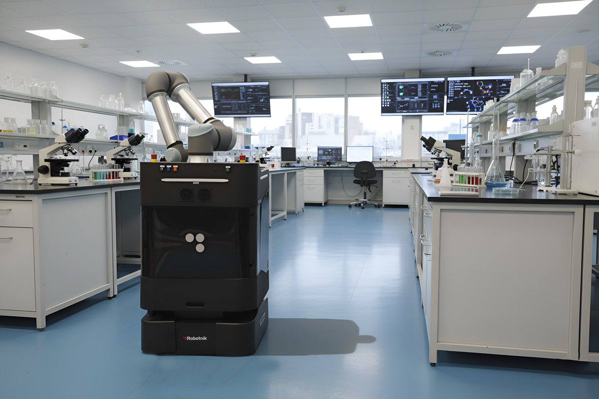 RobotnikRobots's tweet image. AUTOMATION IN #LABORATORIES: TREND-SETTING DATA
The #IFR World Robotics Service 2025 report shows diagnostics & lab analysis saw record growth in mobile robots in 2024, nearly 3,300 units sold, up 610% vs 2023 📈robotnik.eu/laboratory-rob…
#robotics #research