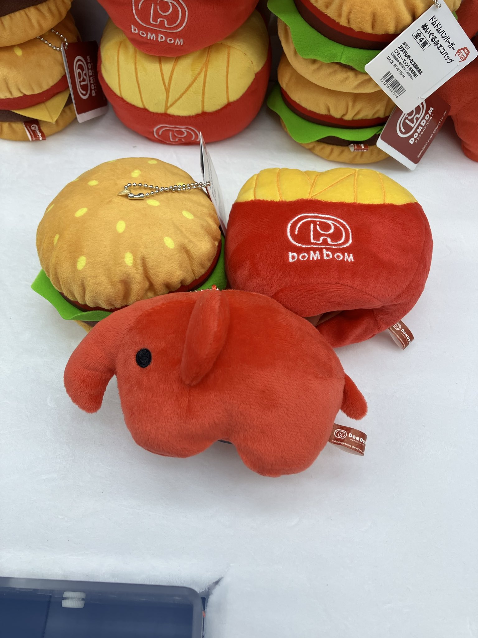 ドムドムバーガー ドムぞう ゾウ 赤色 エコバッグ ぬいぐるみ