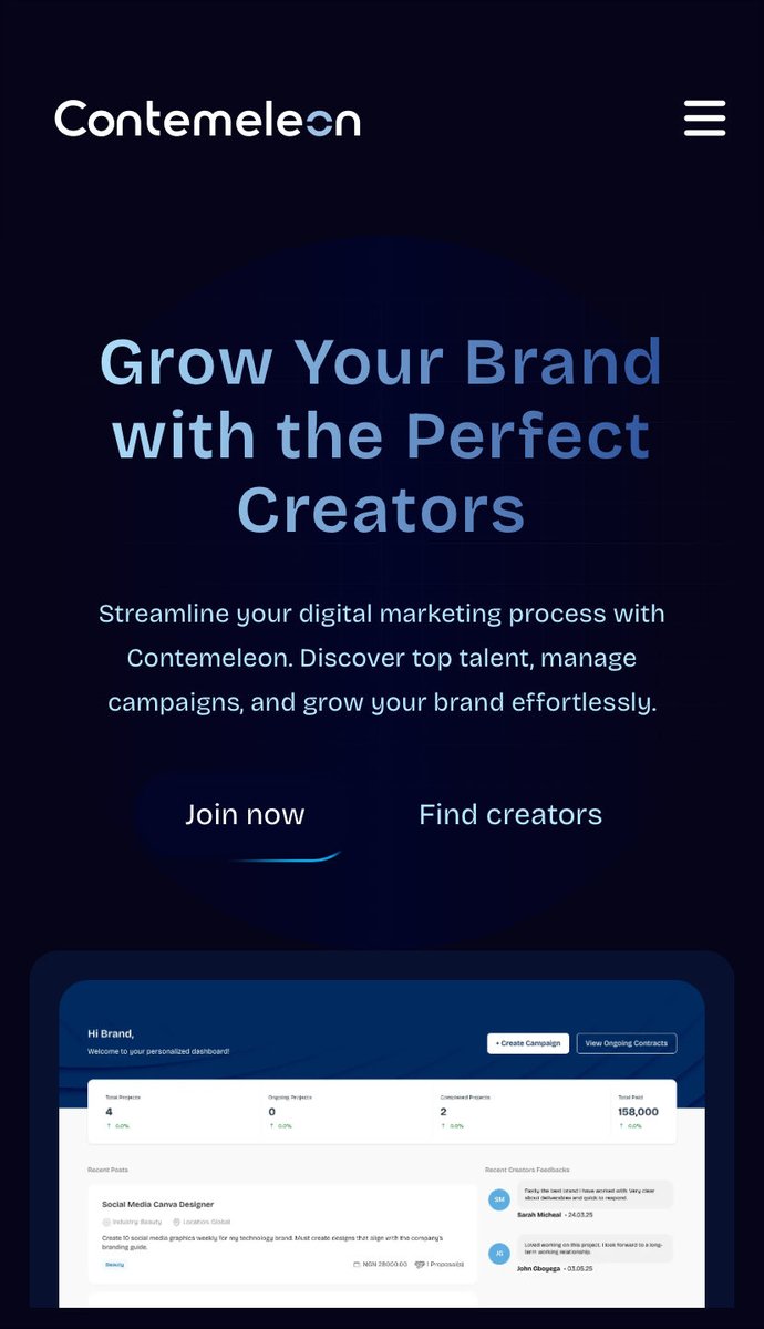 Contemeleon = Upwork for Creators

Discover, hire, and manage creators seamlessly.

Sign up to get started contemeleon.com