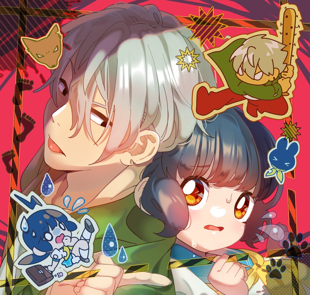 「前のアイコンが2年前だから描き直してみた 比較してみるとなんか仲良くなってる 2」|静本はる🐰🎏のイラスト