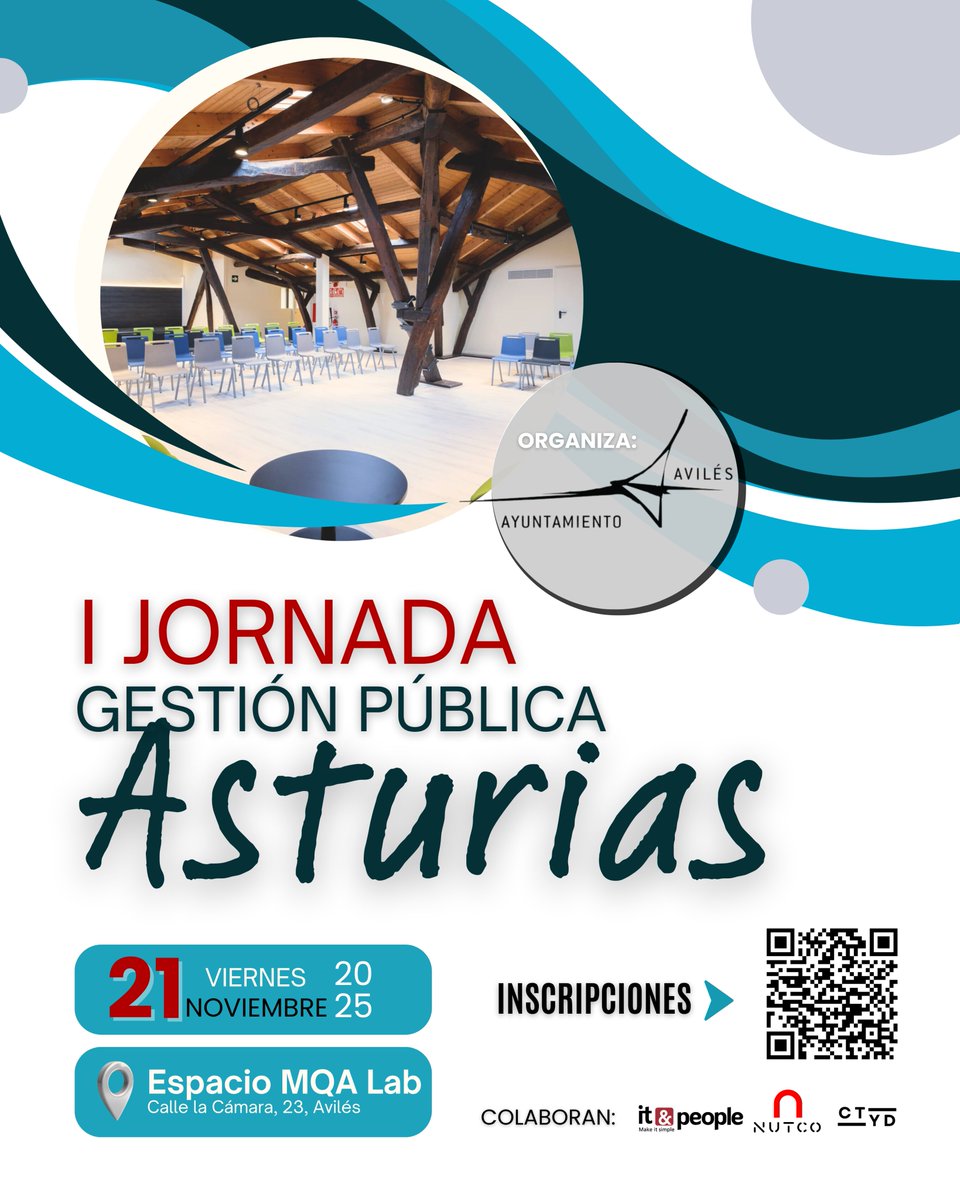 nutco2015's tweet photo. 📣¿Trabajas en el ámbito público en #Asturias o alrededores? ¡El 21/11 tienes una cita en Avilés!
💡Jornada de Gestión Pública en Asturias:
Digitalización, Carrera Profesional e Innovación.
📍Espacio MQA Lab (Avilés)
🕘08:30–14:00h
🎟️Inscríbete: https://t.co/bwnxuUgGcJ
¿Vienes?😉 https://t.co/auQ8VettOj