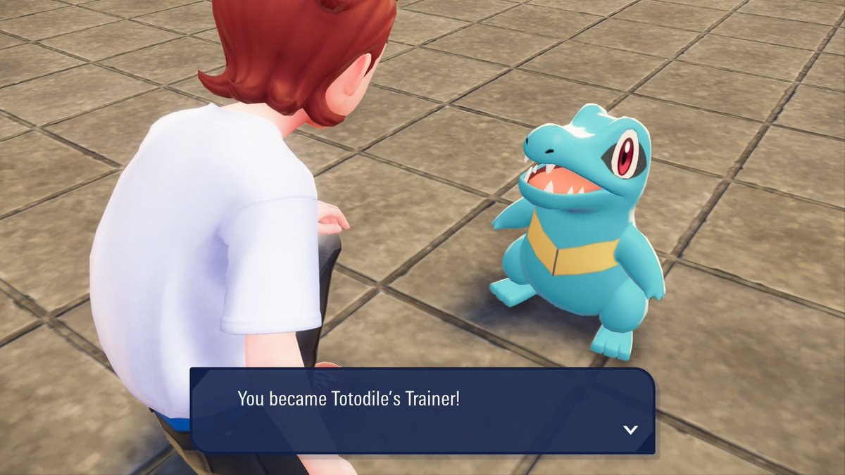 argmage's tweet image. So cute! My first companion of the game 

(This was yesterday, he’s a Feraligatr now)

@Pokemon @LegendsZAPkmn #pokemon #legendsZA #PokemonLegendZA