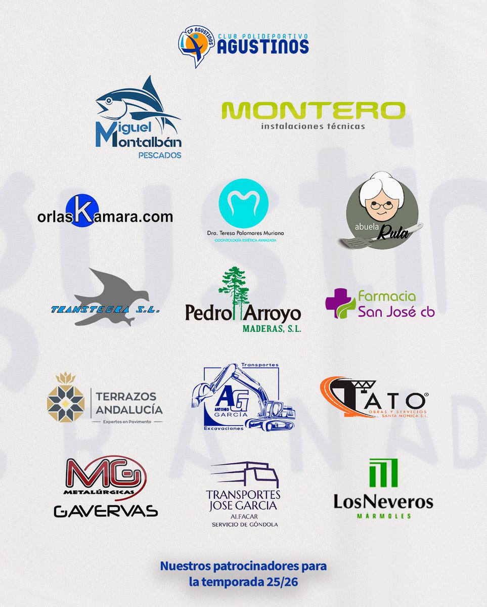 🤾‍♂️ ¡Nos estrenamos en el Pabellón Padre Marcelino! Recibiremos la visita de <a href="/BM_Roquetas/">Club Balonmano Roquetas</a> 

🔝 Y esta vez, acompañados de todos nuestros patrocinadores para la temporada 25/26 ¡Mil gracias por vuestro apoyo! #ADNagustino
