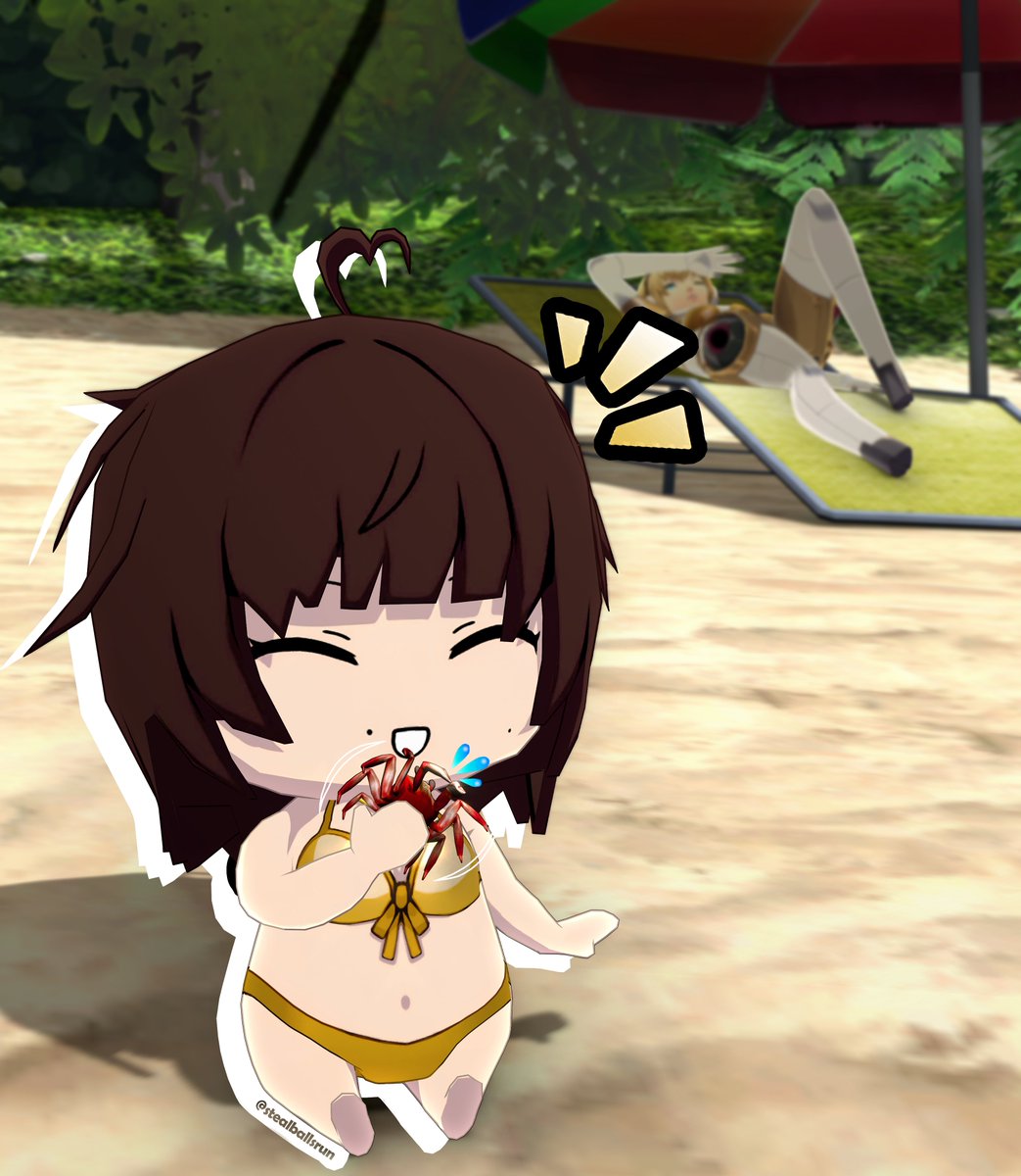 stealballsrun's tweet image. Make sure to never leave an unsupervised pet near a... baby.  #persona #p3 #oc #aigis #blender3D