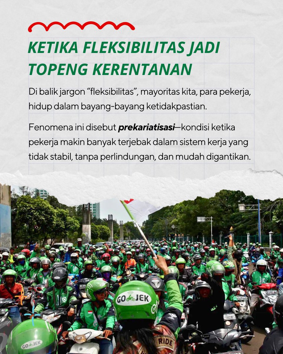 REALITA PEKERJA INDONESIA: KERJA KERAS BAGAI KUDA, TAPI TAK KUNJUNG SEJAHTERA

Di balik jargon “fleksibilitas”, mayoritas kita, para pekerja, hidup dalam bayang-bayang ketidakpastian.