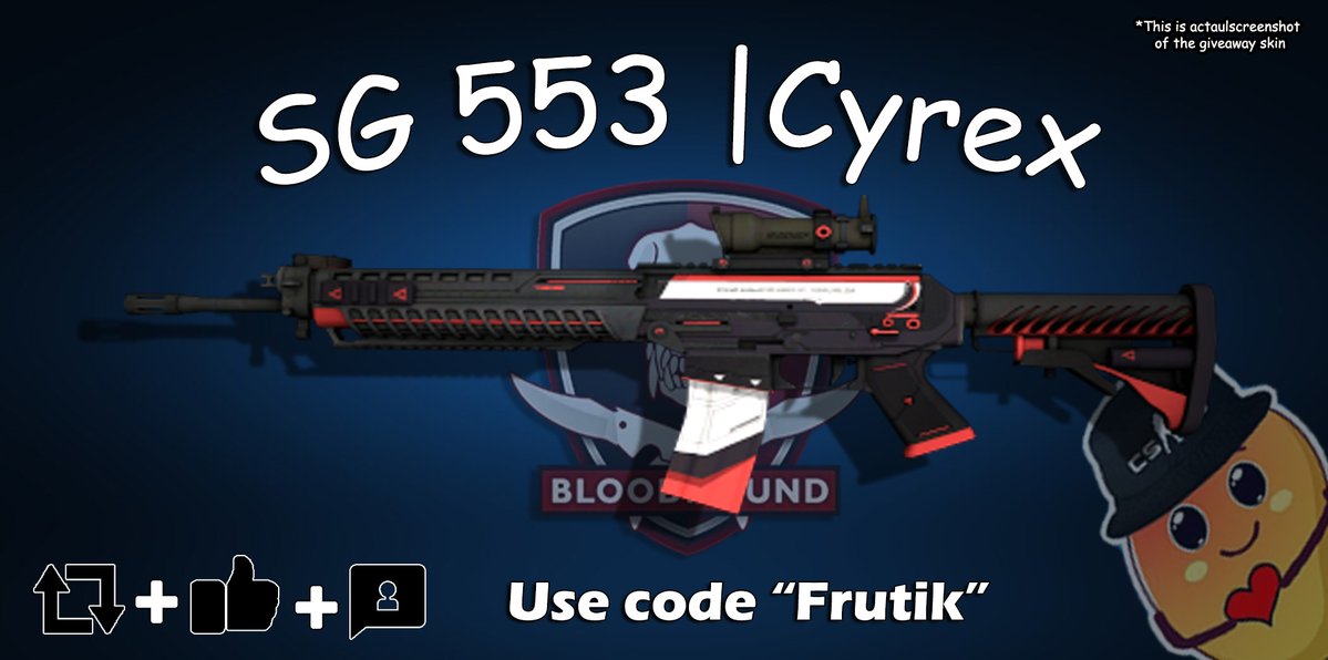 Frutik_'s tweet image. 🎁SG 553 | Cyrex giveaway🎁
To enter:
☑️Follow me & @1Frag1L_
☑️Repost and Like
☑️Tag friends
⏳Rolling in 5 days⌛️
#giveaway #CS2 #CS2giveaway